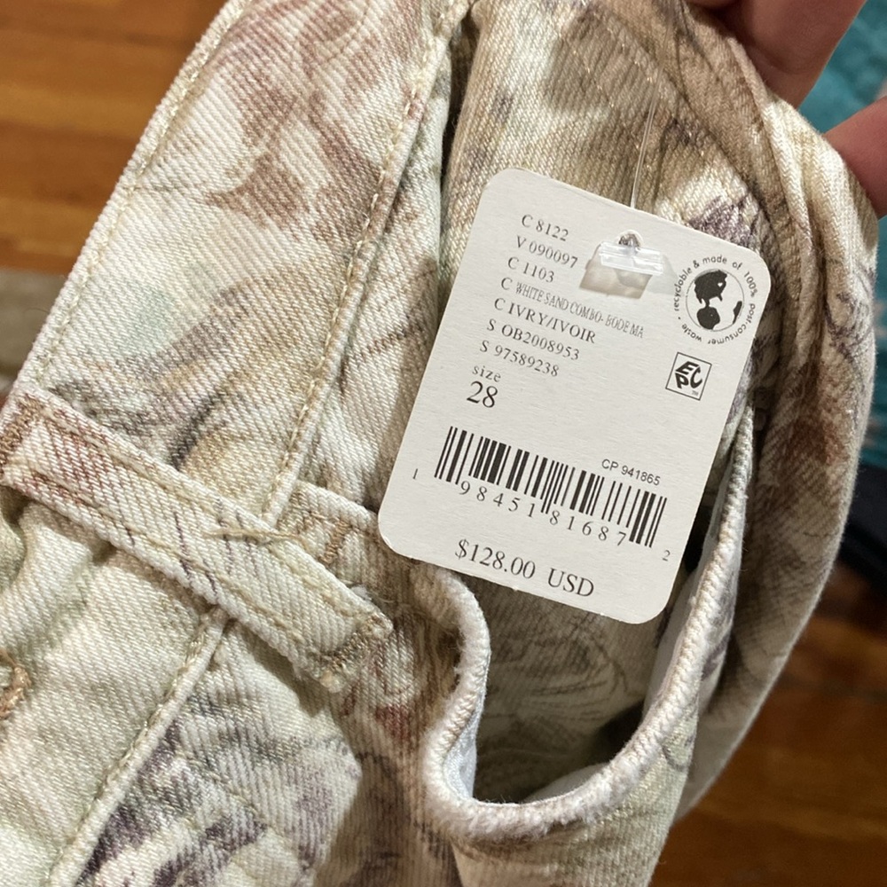 Free People Good Luck Barrel Jeans Bow Leg Baggy Cat Kitten AOP All Over Print - Picture 10 of 10